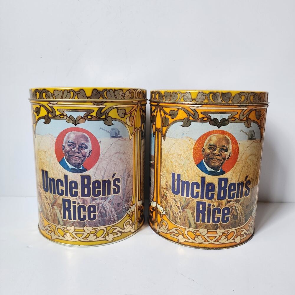 Uncle Ben's Rice 40th Anniversary Tin Cans 1943-1983 Set Of 2 Converted READ